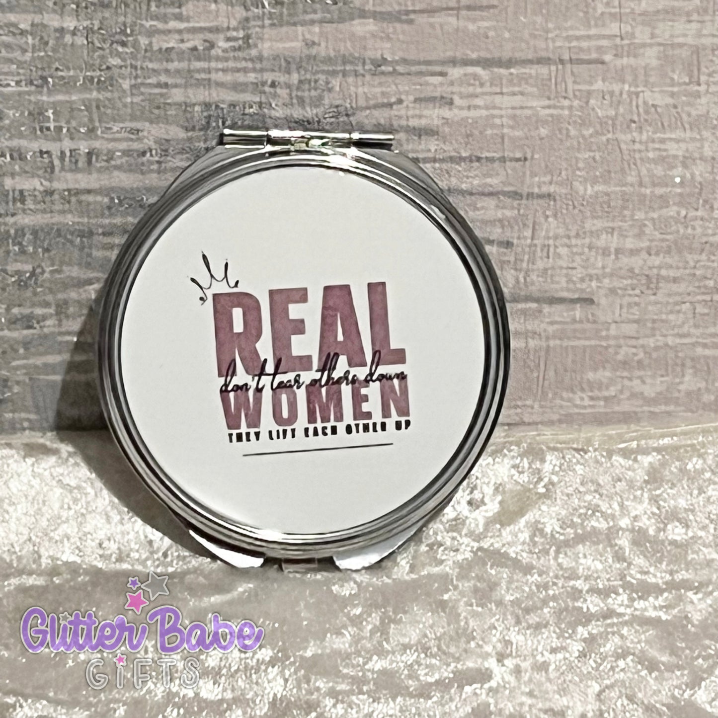 Real Women Compact Mirror - Silver