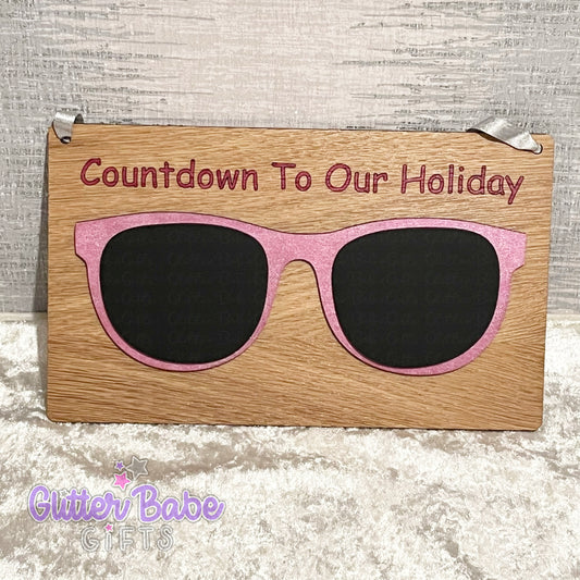 Oak Veneer - Holiday Countdown- Sunglasses Chalkboard