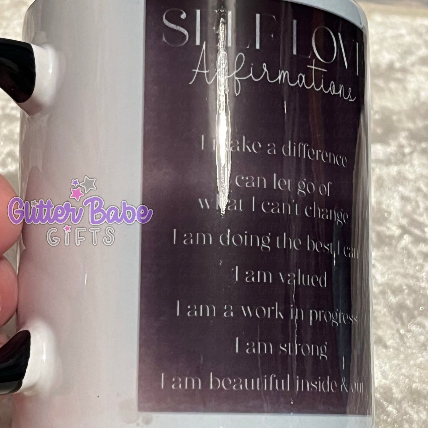 Silver Affirmations Black Mug - Imperfect