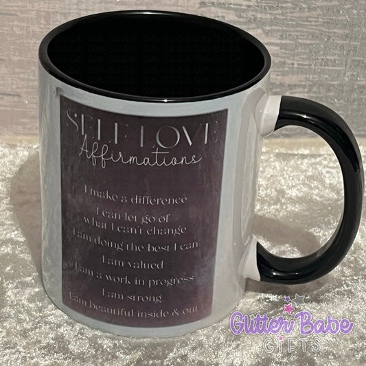 Silver Affirmations Black Mug - Imperfect