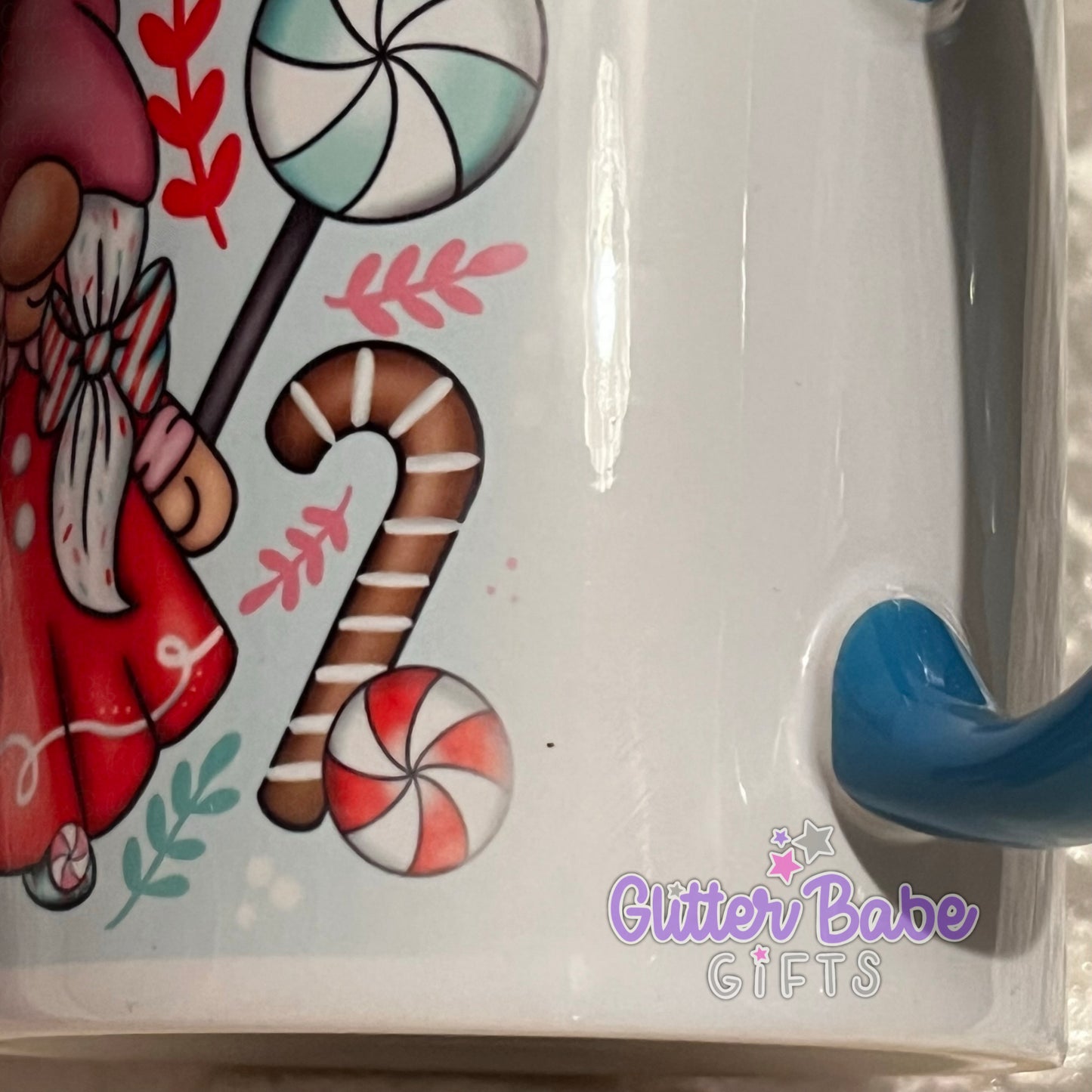 Gingerbread Candy Cane Lane  Blue Mug - Imperfect