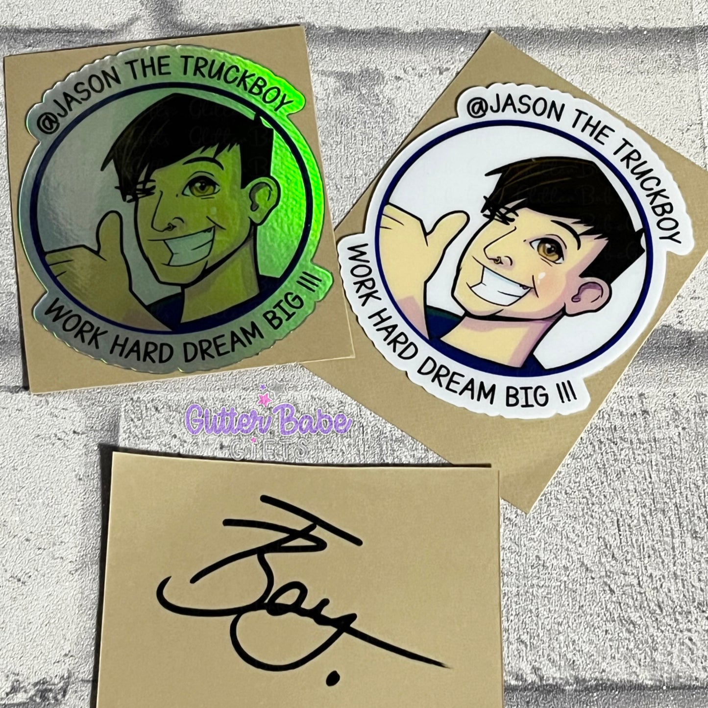 Jason The TruckBoy Signed Car Stickers